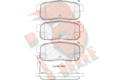 RB1668 R BRAKE Комплект тормозных колодок, дисковый тормоз