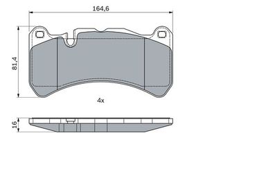 0986494965 BOSCH Комплект тормозных колодок, дисковый тормоз