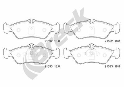 215920070510 BRECK Комплект тормозных колодок, дисковый тормоз