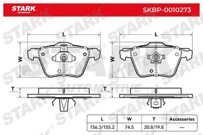 SKBP0010273 Stark Комплект тормозных колодок, дисковый тормоз