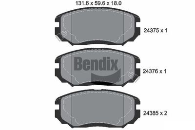 BPD2144 BENDIX Braking Комплект тормозных колодок, дисковый тормоз