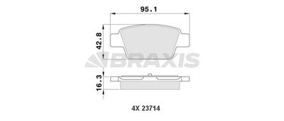 AA0154 BRAXIS Комплект тормозных колодок, дисковый тормоз