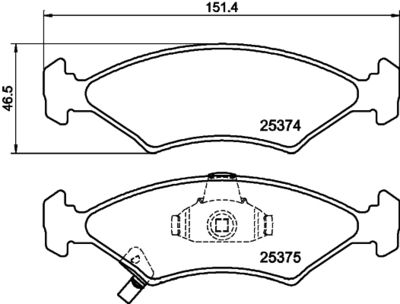 8DB355028891 HELLA PAGID Комплект тормозных колодок, дисковый тормоз