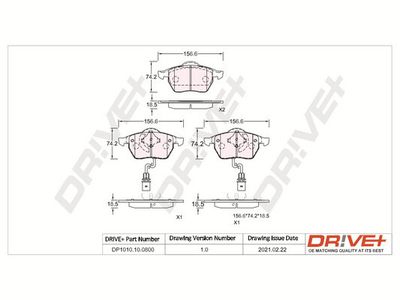 DP1010100800 Dr!ve+ Комплект тормозных колодок, дисковый тормоз