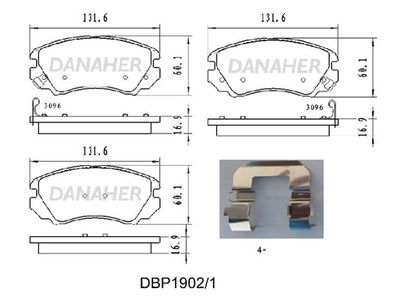 DBP19021 DANAHER Комплект тормозных колодок, дисковый тормоз