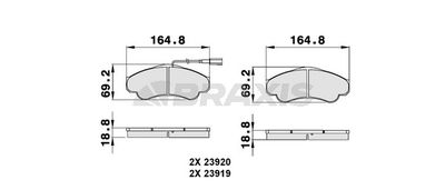 AB0141 BRAXIS Комплект тормозных колодок, дисковый тормоз