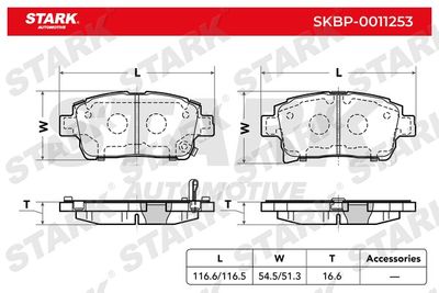 SKBP0011253 Stark Комплект тормозных колодок, дисковый тормоз