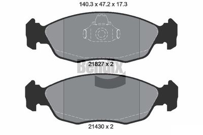 BPD1389 BENDIX Braking Комплект тормозных колодок, дисковый тормоз