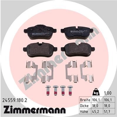 245591802 ZIMMERMANN Комплект тормозных колодок, дисковый тормоз