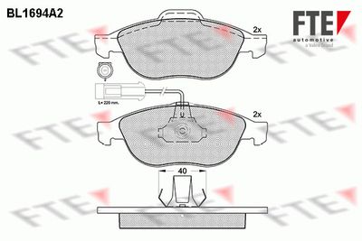 BL1694A2 FTE Комплект тормозных колодок, дисковый тормоз
