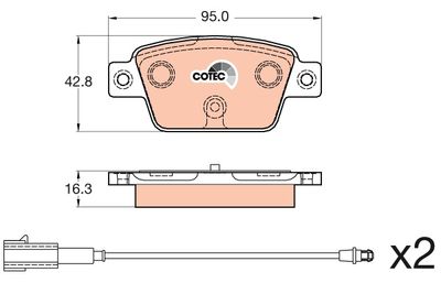 GDB2054 TRW Комплект тормозных колодок, дисковый тормоз
