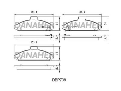 DBP738 DANAHER Комплект тормозных колодок, дисковый тормоз