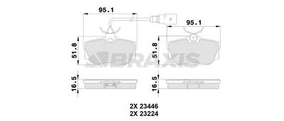 AB0229 BRAXIS Комплект тормозных колодок, дисковый тормоз