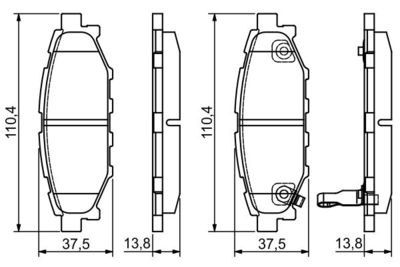 0986495119 BOSCH Комплект тормозных колодок, дисковый тормоз