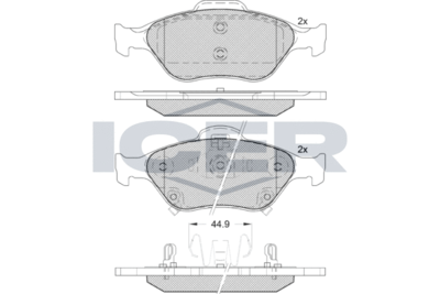 181877 ICER Комплект тормозных колодок, дисковый тормоз