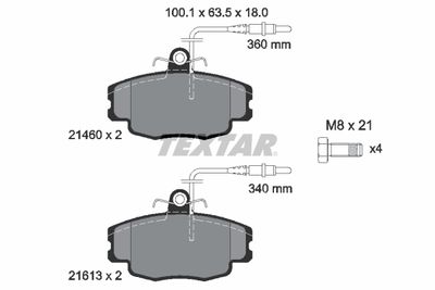 2146002 TEXTAR Комплект тормозных колодок, дисковый тормоз