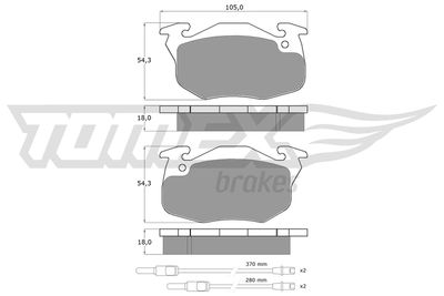 TX10341 TOMEX Brakes Комплект тормозных колодок, дисковый тормоз
