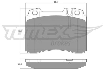 TX12711 TOMEX Brakes Комплект тормозных колодок, дисковый тормоз