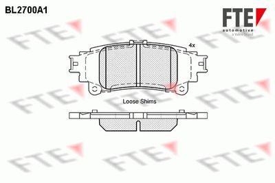 BL2700A1 FTE Комплект тормозных колодок, дисковый тормоз