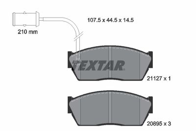 2112701 TEXTAR Комплект тормозных колодок, дисковый тормоз