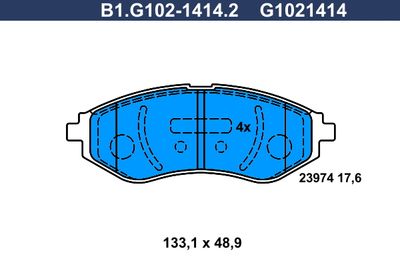 B1G10214142 GALFER Комплект тормозных колодок, дисковый тормоз