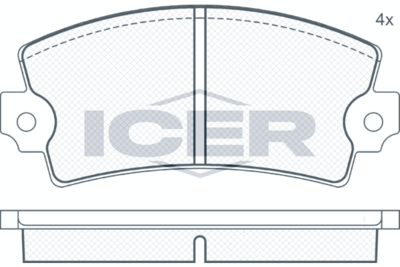 180089 ICER Комплект тормозных колодок, дисковый тормоз