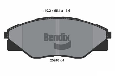 BPD2239 BENDIX Braking Комплект тормозных колодок, дисковый тормоз