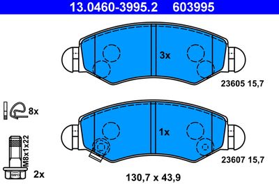 13046039952 ATE Комплект тормозных колодок, дисковый тормоз