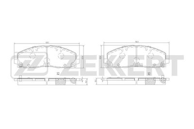 BS1335 ZEKKERT Комплект тормозных колодок, дисковый тормоз