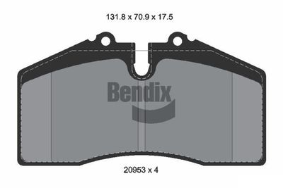 BPD1736 BENDIX Braking Комплект тормозных колодок, дисковый тормоз