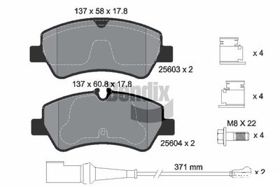 BPD1377 BENDIX Braking Комплект тормозных колодок, дисковый тормоз