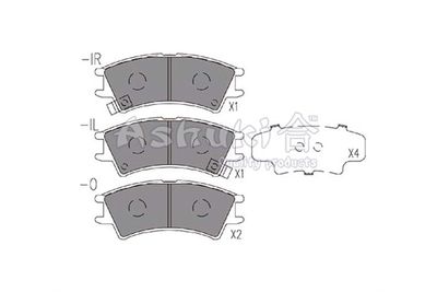 10804250 ASHUKI by Palidium Комплект тормозных колодок, дисковый тормоз