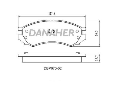 DBP67002 DANAHER Комплект тормозных колодок, дисковый тормоз
