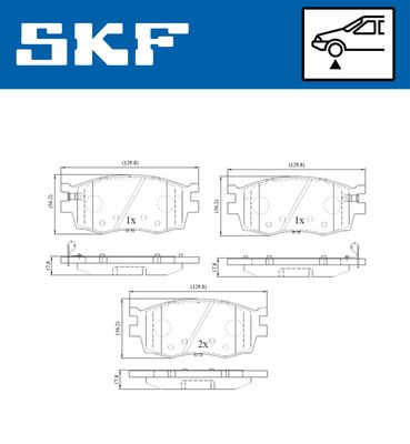 VKBP80201A SKF Комплект тормозных колодок, дисковый тормоз
