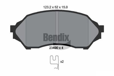 BPD1993 BENDIX Braking Комплект тормозных колодок, дисковый тормоз