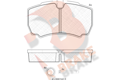 RB1640 R BRAKE Комплект тормозных колодок, дисковый тормоз