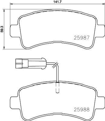 8DB355024871 HELLA PAGID Комплект тормозных колодок, дисковый тормоз