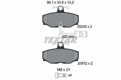 2023301 TEXTAR Комплект тормозных колодок, дисковый тормоз