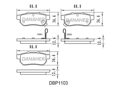 DBP1103 DANAHER Комплект тормозных колодок, дисковый тормоз