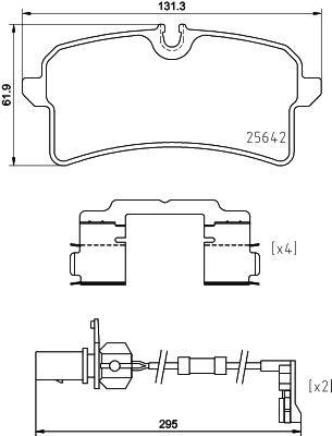 8DB355025291 HELLA Комплект тормозных колодок, дисковый тормоз