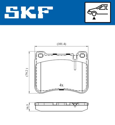 VKBP80495 SKF Комплект тормозных колодок, дисковый тормоз