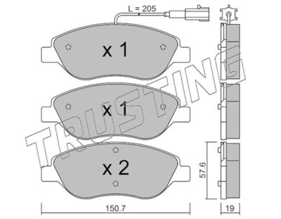 5930 TRUSTING Комплект тормозных колодок, дисковый тормоз