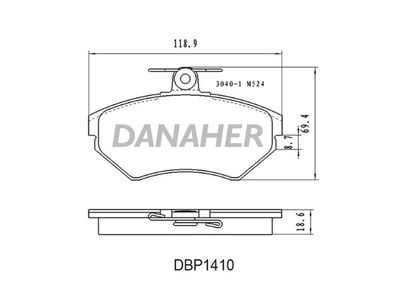 DBP1410 DANAHER Комплект тормозных колодок, дисковый тормоз