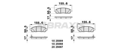 AB0284 BRAXIS Комплект тормозных колодок, дисковый тормоз