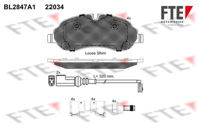 BL2847A1 FTE Комплект тормозных колодок, дисковый тормоз