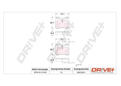 DP1010101243 Dr!ve+ Комплект тормозных колодок, дисковый тормоз