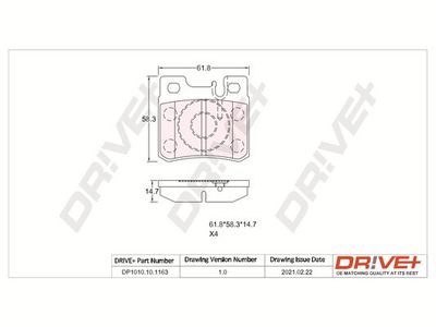 DP1010101163 Dr!ve+ Комплект тормозных колодок, дисковый тормоз