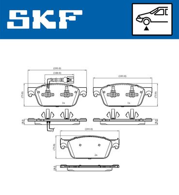 VKBP80445E SKF Комплект тормозных колодок, дисковый тормоз