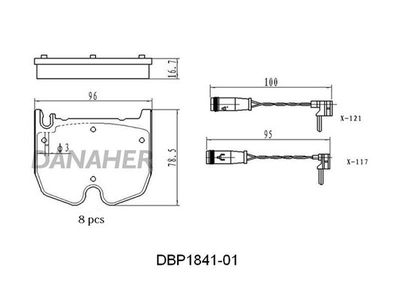 DBP184101 DANAHER Комплект тормозных колодок, дисковый тормоз