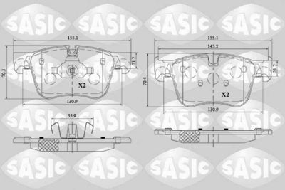 6210077 SASIC Комплект тормозных колодок, дисковый тормоз